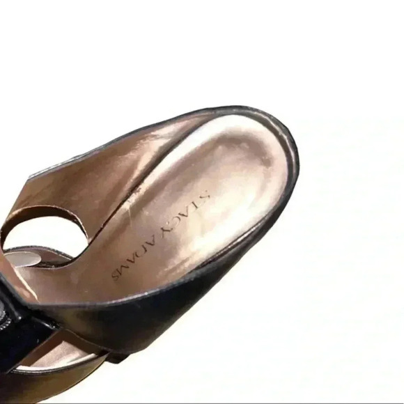 Stacy Adams CLASSY black patent leather Mules. Rhinestone jewels and 2’heels - Picture 9 of 10